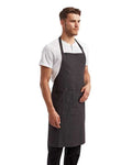 Artisan Collection by Reprime RP154 Recycled Pocket Bib Apron - Black Denim - model side