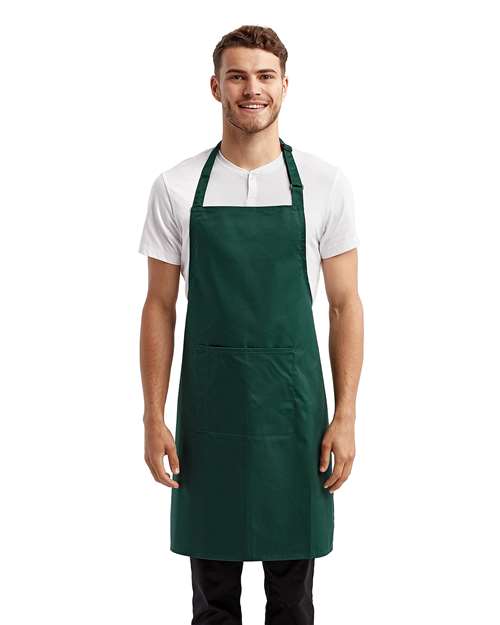 Artisan Collection by Reprime RP154 Recycled Pocket Bib Apron - Bottle - model front