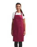 Artisan Collection by Reprime RP154 Recycled Pocket Bib Apron - Burgundy - model front
