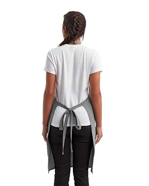 Artisan Collection by Reprime RP154 Recycled Pocket Bib Apron - Grey Denim - model back