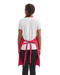 Artisan Collection by Reprime RP154 Recycled Pocket Bib Apron - Hot Pink - model back