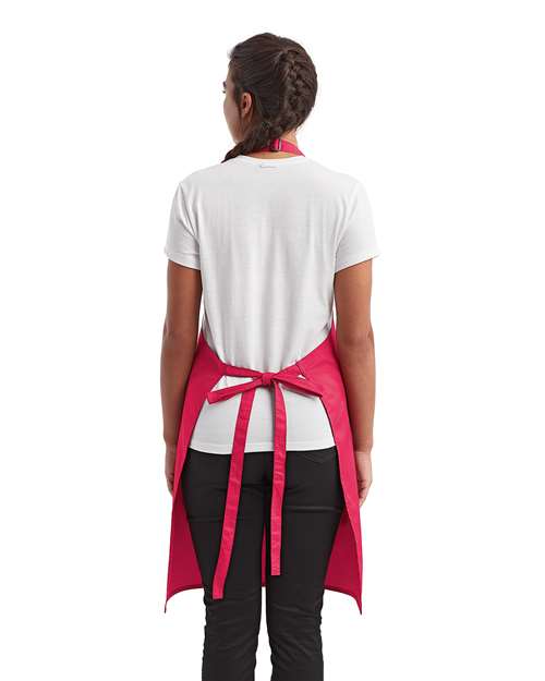 Artisan Collection by Reprime RP154 Recycled Pocket Bib Apron - Hot Pink - model back