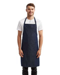 Artisan Collection by Reprime RP154 Recycled Pocket Bib Apron - Indigo Denim - model front
