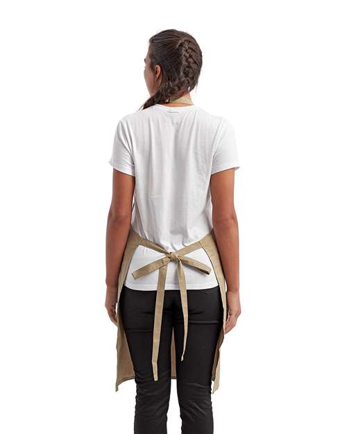 Artisan Collection by Reprime RP154 Recycled Pocket Bib Apron - Khaki - model back