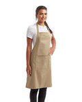 Artisan Collection by Reprime RP154 Recycled Pocket Bib Apron - Khaki - model side