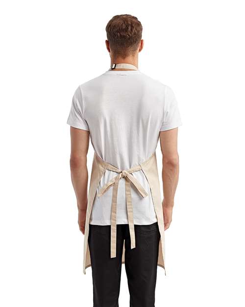 Artisan Collection by Reprime RP154 Recycled Pocket Bib Apron - Natural - model back