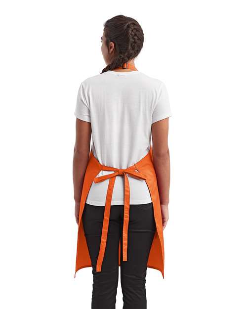 Artisan Collection by Reprime RP154 Recycled Pocket Bib Apron - Orange - model back