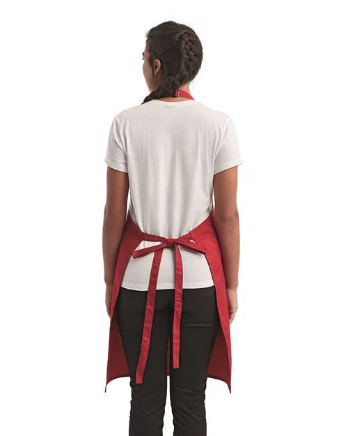 Artisan Collection by Reprime RP154 Recycled Pocket Bib Apron - Red - model back