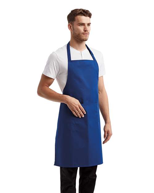 Artisan Collection by Reprime RP154 Recycled Pocket Bib Apron - Royal - model side