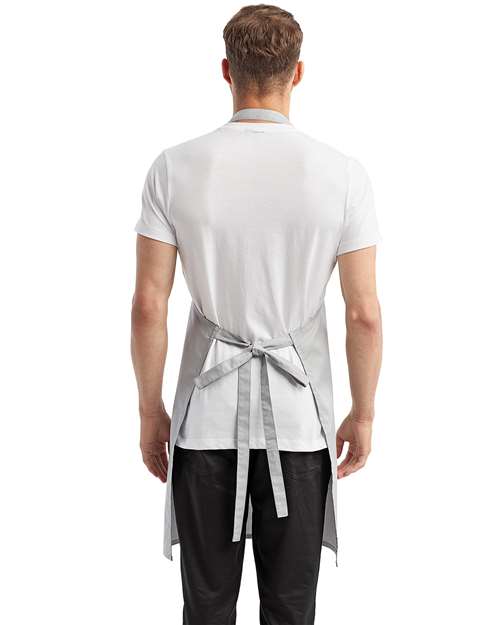 Artisan Collection by Reprime RP154 Recycled Pocket Bib Apron - Silver - model back