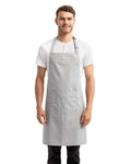 Artisan Collection by Reprime RP154 Recycled Pocket Bib Apron - Silver - model front