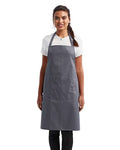 Artisan Collection by Reprime RP154 Recycled Pocket Bib Apron - Steel - model front