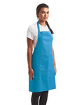 Artisan Collection by Reprime RP154 Recycled Pocket Bib Apron - Turquoise - model side