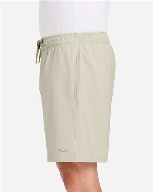 HUK H200184 Men's Pursuit Volley Shorts - Khaki - model side
