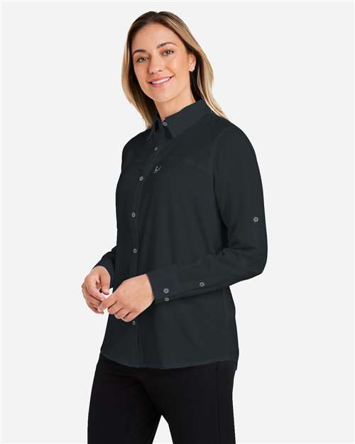 HUK H615006 Women's Tide Point Shirt - Black - model side