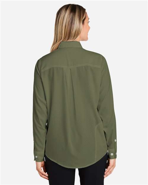 HUK H615006 Women's Tide Point Shirt - Moss - model back