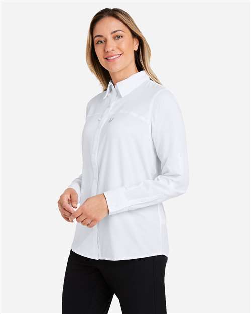 HUK H615006 Women's Tide Point Shirt - White - model side