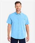 HUK H150154 Men's Kona Short Sleeve Solid Shirt - Marolina Blue - model front