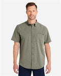 HUK H150154 Men's Kona Short Sleeve Solid Shirt - Moss - model front