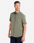 HUK H150154 Men's Kona Short Sleeve Solid Shirt - Moss - model side