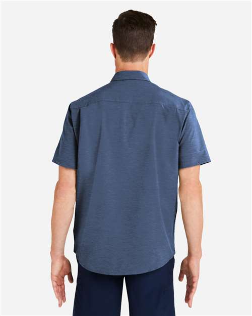 HUK H150154 Men's Kona Short Sleeve Solid Shirt - Naval Academy - model back