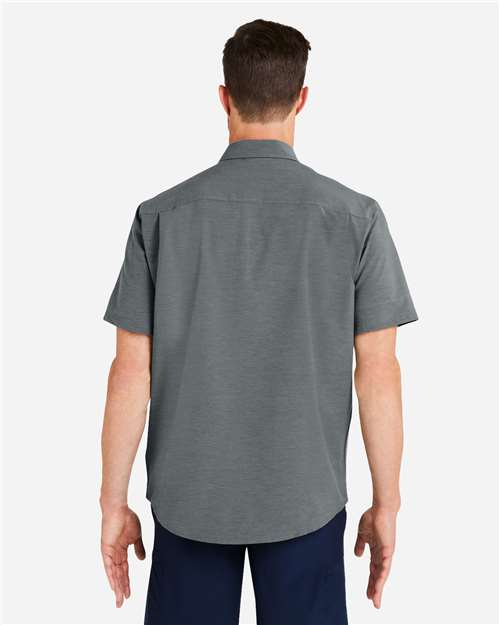 HUK H150154 Men's Kona Short Sleeve Solid Shirt - Volcanic Ash - model back
