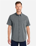 HUK H150154 Men's Kona Short Sleeve Solid Shirt - Volcanic Ash - model front