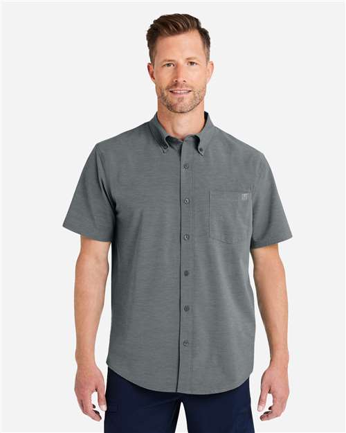 HUK H150154 Men's Kona Short Sleeve Solid Shirt - Volcanic Ash - model front