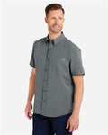 HUK H150154 Men's Kona Short Sleeve Solid Shirt - Volcanic Ash - model side