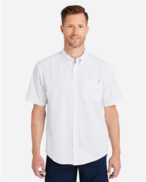 HUK H150154 Men's Kona Short Sleeve Solid Shirt - White - model front