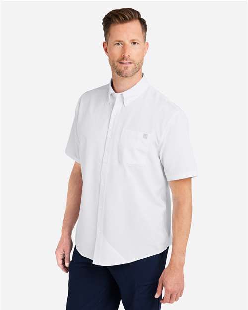 HUK H150154 Men's Kona Short Sleeve Solid Shirt - White - model side