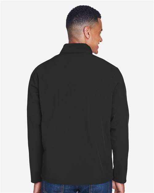 Team 365 TT80 Men's Leader Soft Shell Jacket - Black - model back