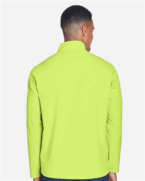 Team 365 TT80 Men's Leader Soft Shell Jacket - Safety Yellow - model back
