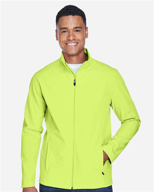 Team 365 TT80 Men's Leader Soft Shell Jacket - Safety Yellow - model front