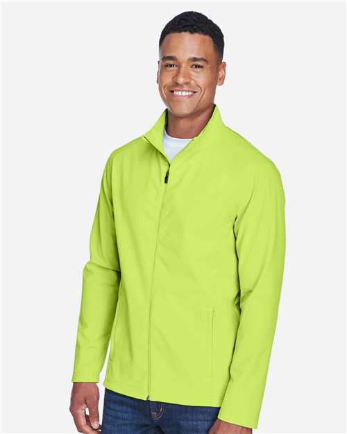 Team 365 TT80 Men's Leader Soft Shell Jacket - Safety Yellow - model side