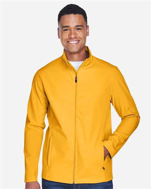 Team 365 TT80 Men's Leader Soft Shell Jacket - Sport Athletic Gold - model front