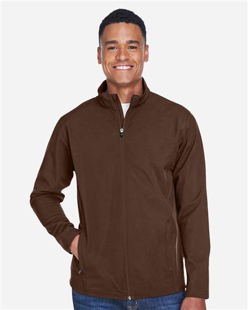 Team 365 TT80 Men's Leader Soft Shell Jacket - Sport Dark Brown - model front