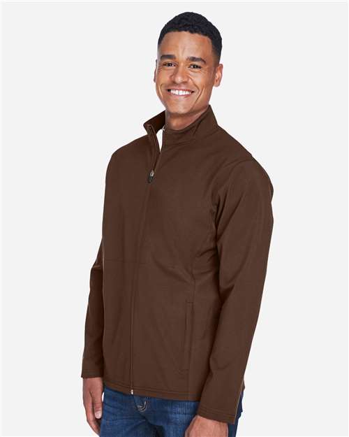 Team 365 TT80 Men's Leader Soft Shell Jacket - Sport Dark Brown - model side