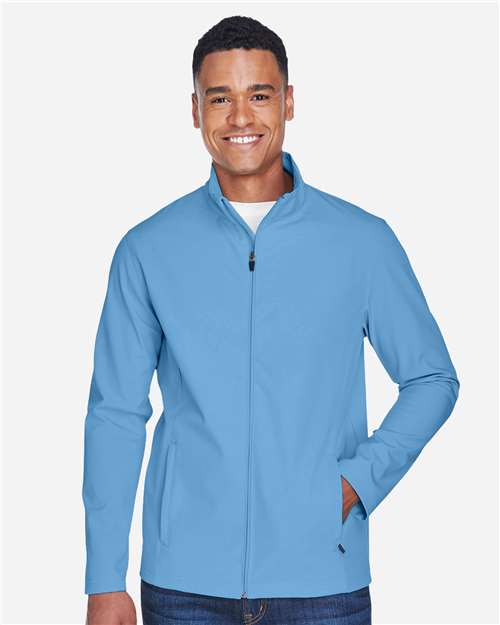 Team 365 TT80 Men's Leader Soft Shell Jacket - Sport Light Blue - model front