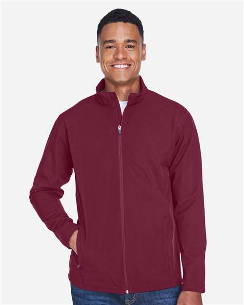 Team 365 TT80 Men's Leader Soft Shell Jacket - Sport Maroon - model front