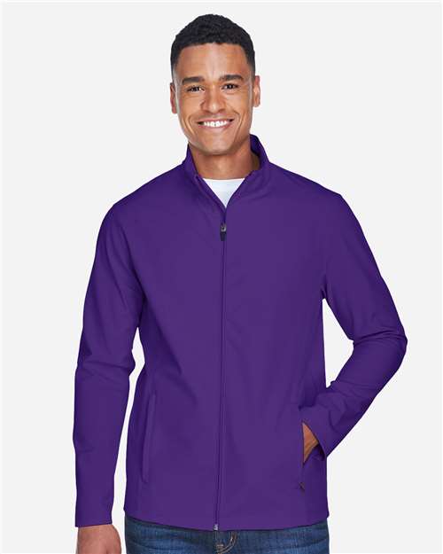 Team 365 TT80 Men's Leader Soft Shell Jacket - Sport Purple - model front