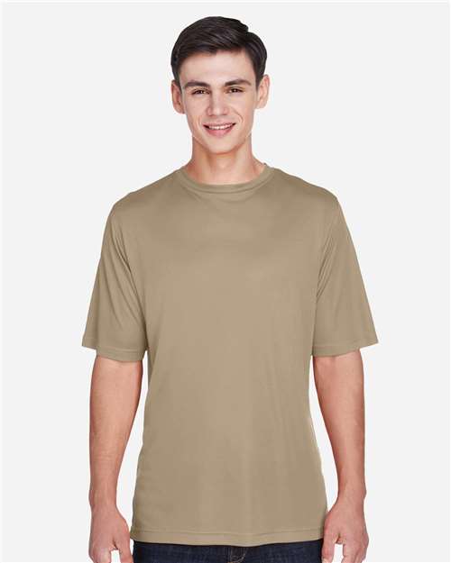 Team 365 TT11 Zone Performance T-Shirt - Desert Khaki - model front