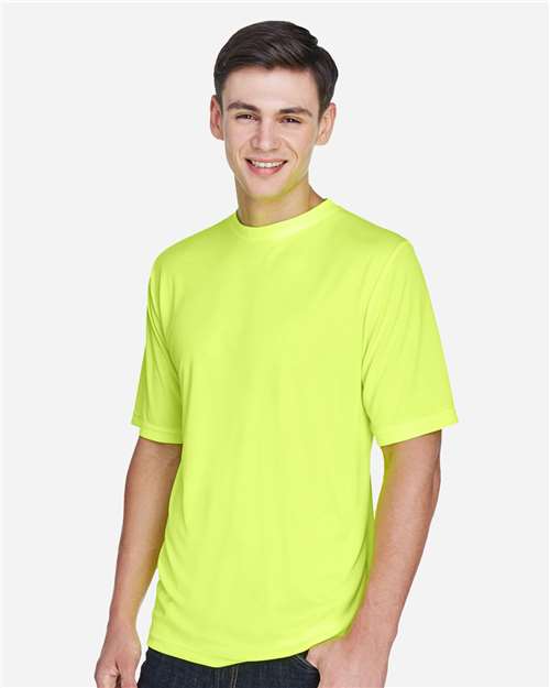 Team 365 TT11 Zone Performance T-Shirt - Safety Yellow - model side