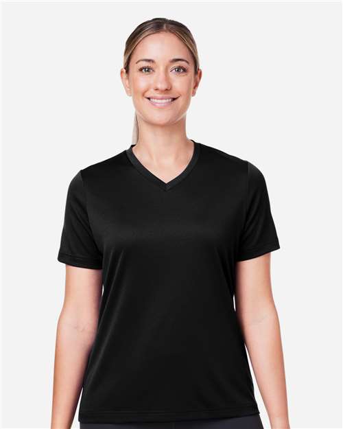 Team 365 TT15W Women's Zone Performance Mesh T-Shirt - Black - model front