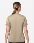 Team 365 TT15W Women's Zone Performance Mesh T-Shirt - Desert Khaki - model back