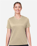Team 365 TT15W Women's Zone Performance Mesh T-Shirt - Desert Khaki - model front