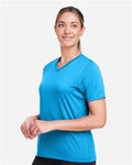 Team 365 TT15W Women's Zone Performance Mesh T-Shirt - Electric Blue - model side