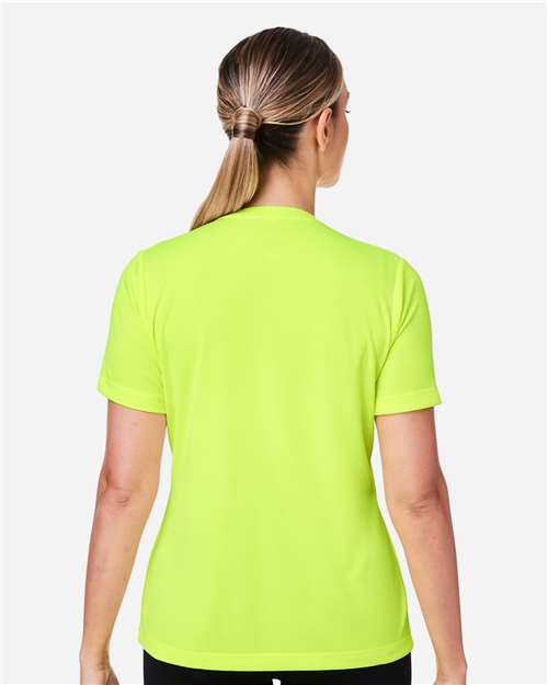 Team 365 TT15W Women's Zone Performance Mesh T-Shirt - Safety Yellow - model back
