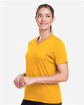 Team 365 TT15W Women's Zone Performance Mesh T-Shirt - Sport Athletic Gold - model side