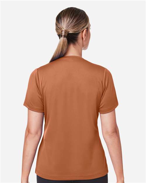 Team 365 TT15W Women's Zone Performance Mesh T-Shirt - Sport Burnt Orange - model back